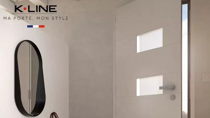 Porte d'entrée aluminium KLINE 2025 monobloc haute isolation RE2020 pour maison Landes Habitat