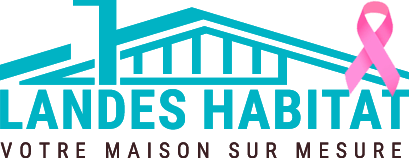 Logo Landes Habitat avec ruban rose pour Octobre Rose