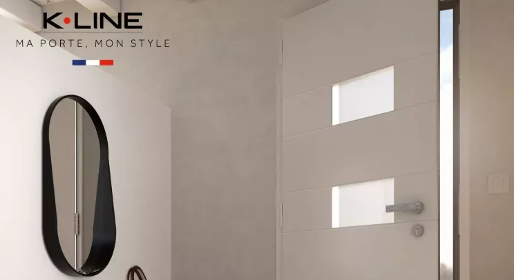 Landes Habitat intègre la Gamme de Portes d'Entrée K•LINE 2025 - Maison Landes Habitat Porte d'entrée aluminium KLINE 2025 monobloc haute isolation RE2020 pour maison Landes Habitat